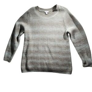 J.Jill Cotton Blend Sweater Knit Pullover Long Sleeve‎ Casual Gray Large